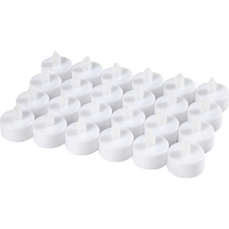 LED Teelichter, H 35 mm, D 38 mm, Weiß, 24 Stk/ 1 Pck [HOB-52339]
