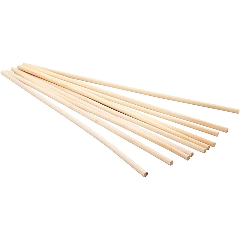 Holzstäbe rund, L 30 cm, D 6 mm, 10 Stk/ 1 Pck [HOB-57651]