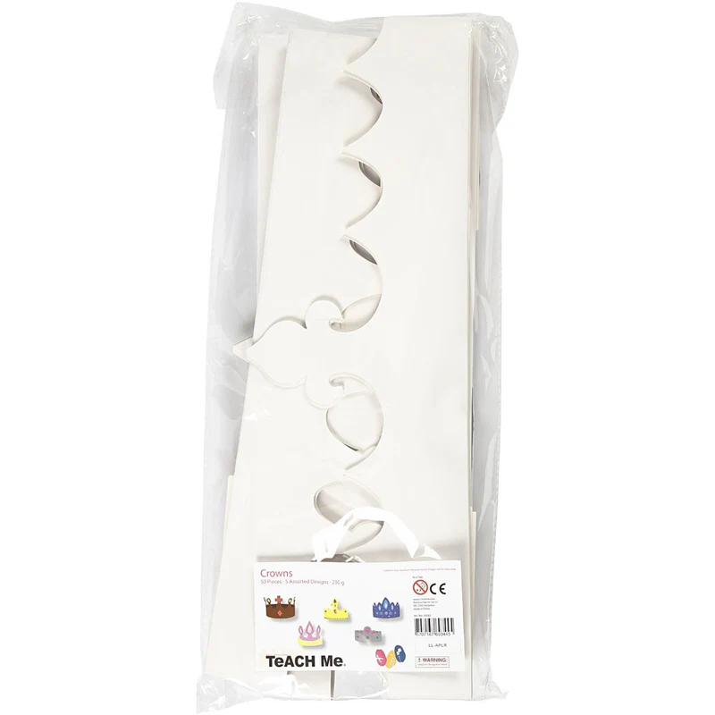 Kronen, H 10-16,5 cm, L 60 cm, 230 g, Weiß, 50 Stk/ 1 Pck [HOB-59263]