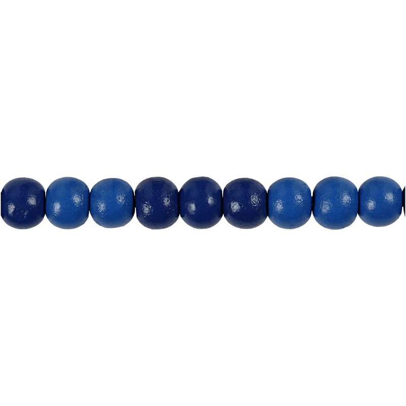 Holzperlen, D 8 mm, Lochgröße 2 mm, ca. 80 Stk, Blau, 15 g/ 1 Pck [HOB-570498]