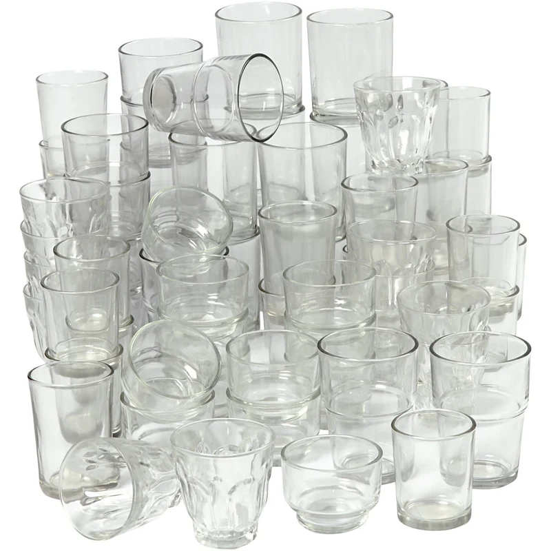 Teelichthalter, H 5,3-8,4 cm, D 4,5-7,3 cm, Inhalt kann variieren , 72 Stk/ 1 Pck [HOB-55827]