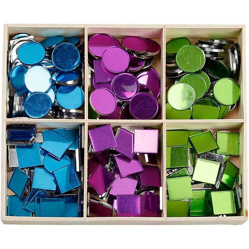 Spiegelmosaik, Größe 15 mm, Dicke 2 mm, 300 Stk/ 1 Pck [HOB-52300]