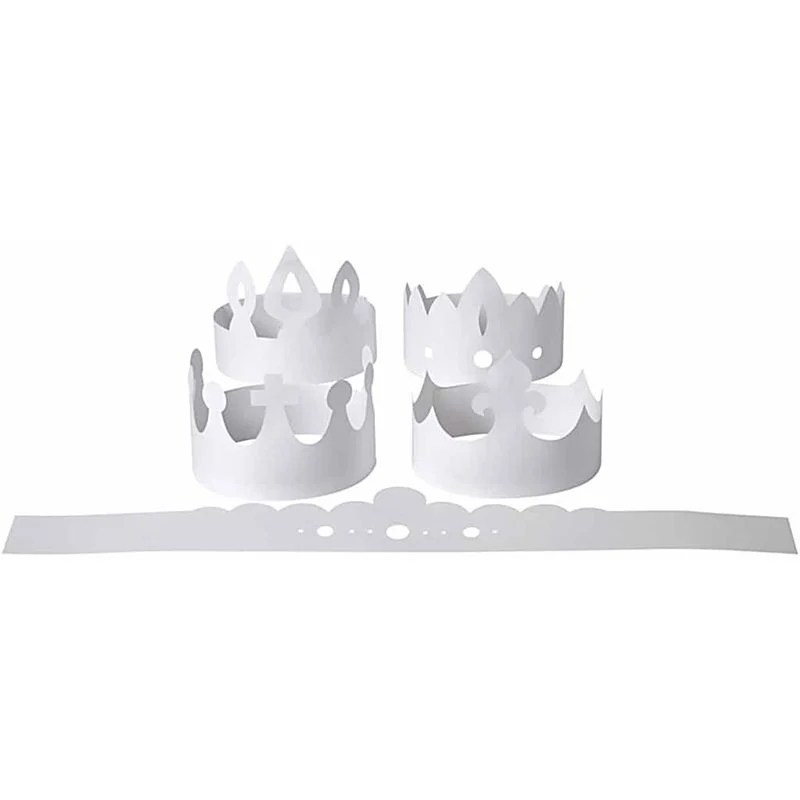 Kronen, H 10-16,5 cm, L 60 cm, 230 g, Weiß, 5 Stk/ 1 Pck [HOB-59262]
