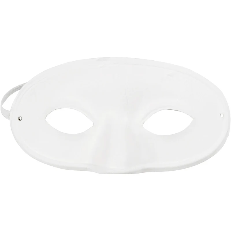 Halbmasken, H 9,5 cm, B 18,5 cm, Weiß, 10 Stk/ 1 Pck [HOB-59255]