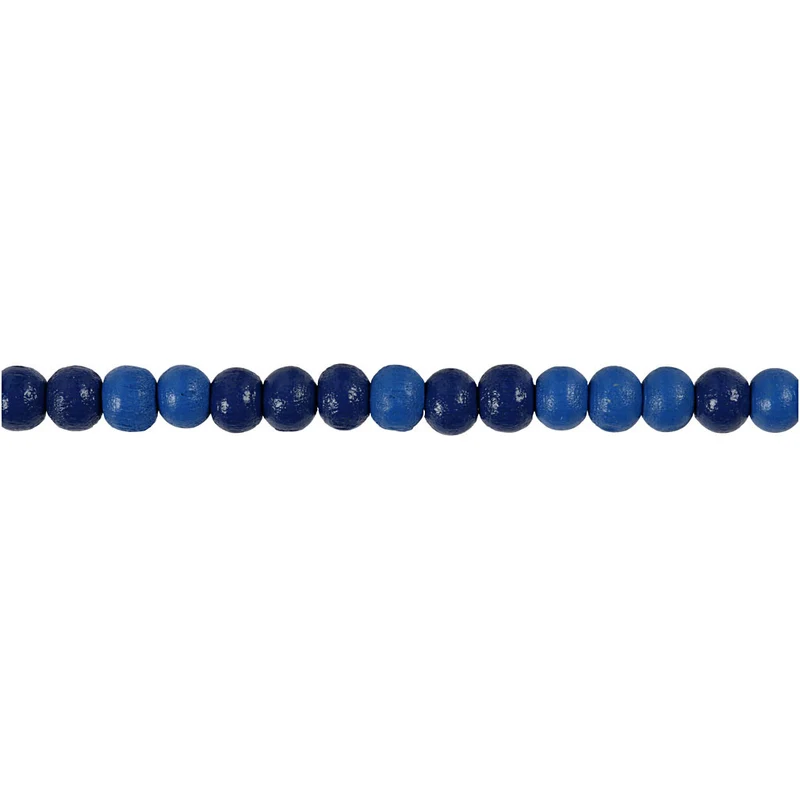 Holzperlen, D 5 mm, Lochgröße 1,5 mm, ca. 150 Stk, Blau, 6 g/ 1 Pck [HOB-570398]