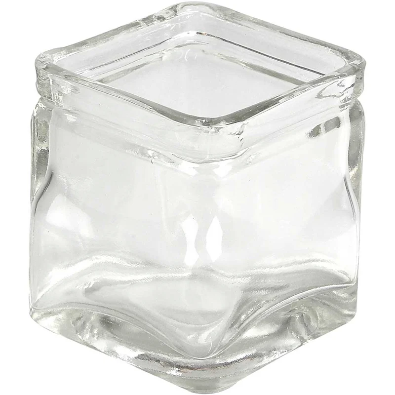Kerzenglas, H 5,5 cm, Größe 5,5x5,5 cm, 12 Stk/ 1 Pck [HOB-55812]