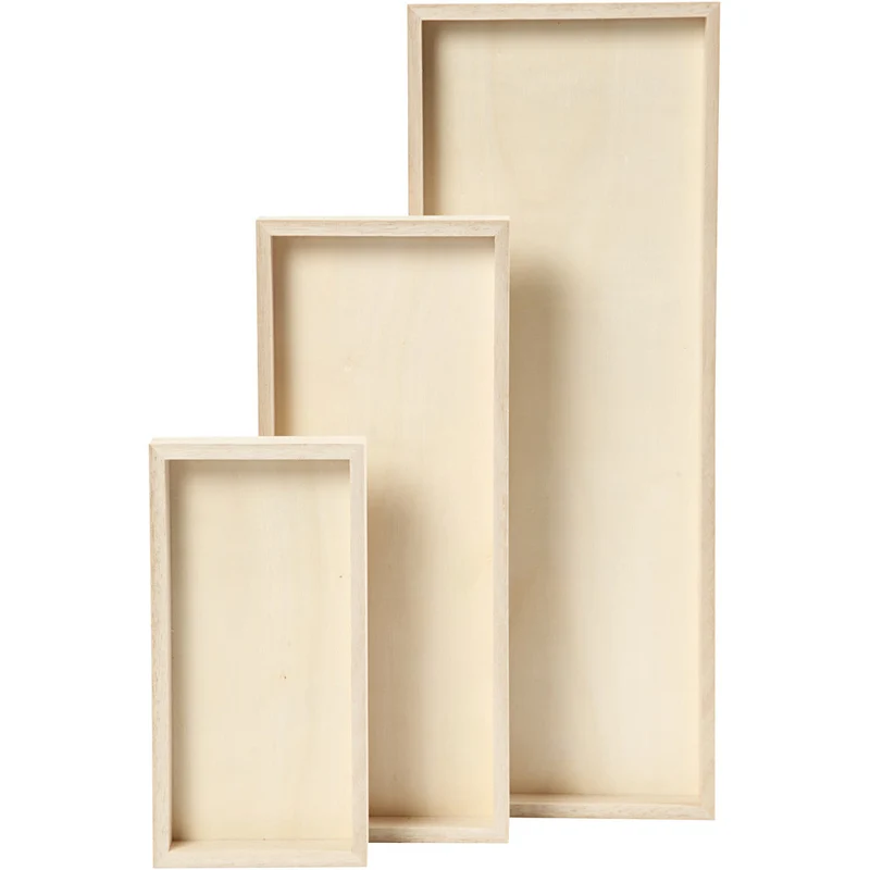 Tablett-Set, L 20+30+40 cm, B 10+12+15 cm, 3 Stk/ 1 Pck [HOB-57919]