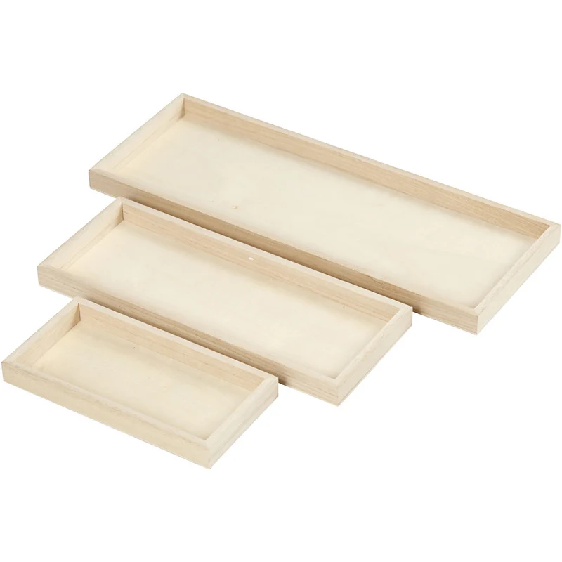 Tablett-Set, L 20+30+40 cm, B 10+12+15 cm, 3 Stk/ 1 Pck [HOB-57919]