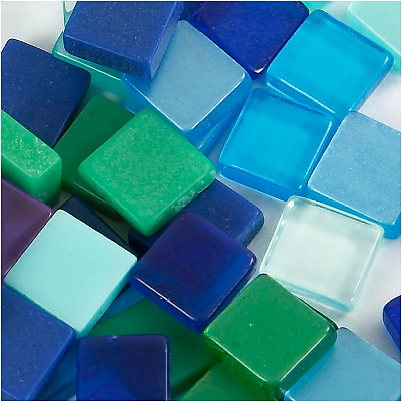 Mini-Mosaik, Größe 5x5 mm, Dicke 2 mm, Harmonie in Blau-Grün, 25 g/ 1 Pck [HOB-51929]