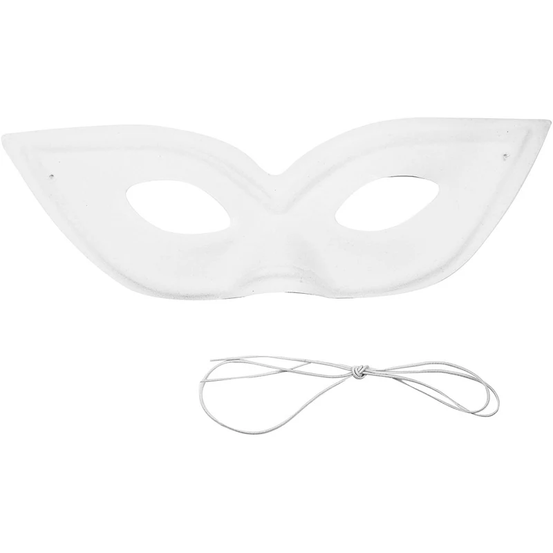 Maske, H 7 cm, B 20 cm, Weiß, 12 Stk/ 1 Pck [HOB-59247]