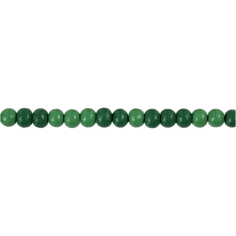Holzperlen, D 5 mm, Lochgröße 1,5 mm, ca. 150 Stk, Grün, 6 g/ 1 Pck [HOB-570397]