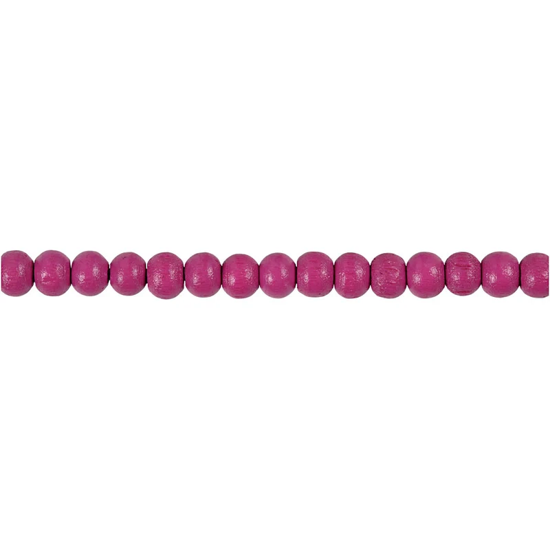 Holzperlen, D 5 mm, Lochgröße 1,5 mm, ca. 150 Stk, Pink, 150 Stck., 6 g/ 1 Pck [HOB-570396]