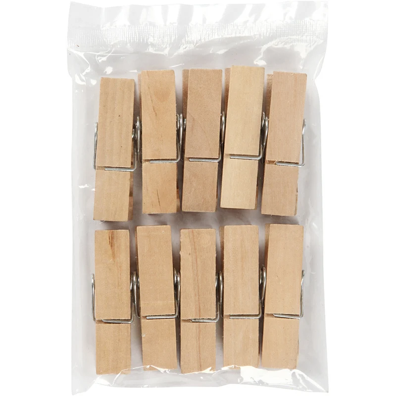 Holzklammer, L 7,2 cm, B 2 cm, 10 Stk/ 1 Pck [HOB-564570]