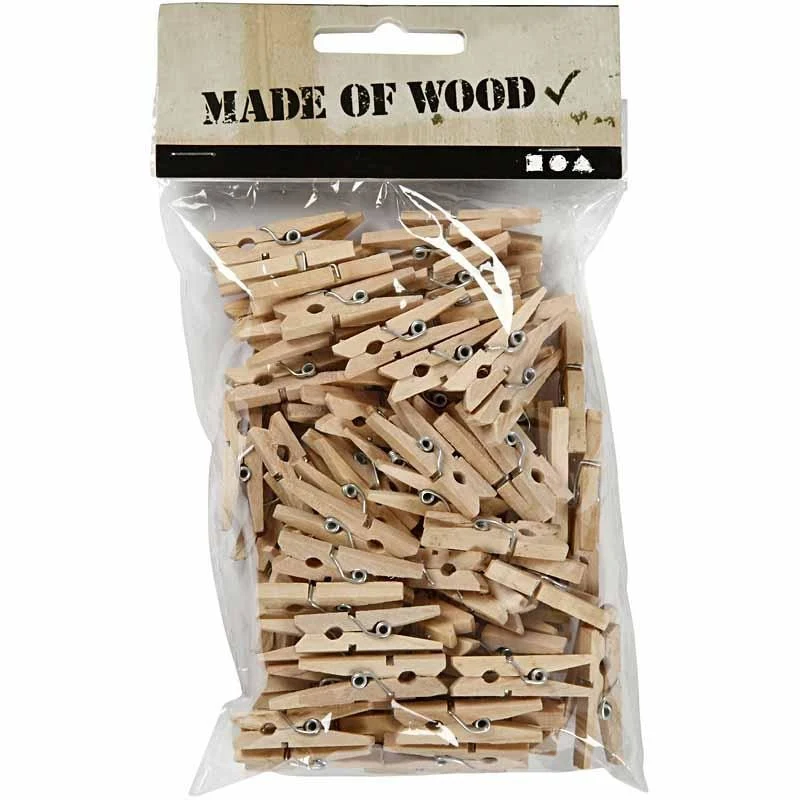 Holzklammern, L 30 mm, B 3 mm, 100 Stk/ 1 Pck [HOB-564540]
