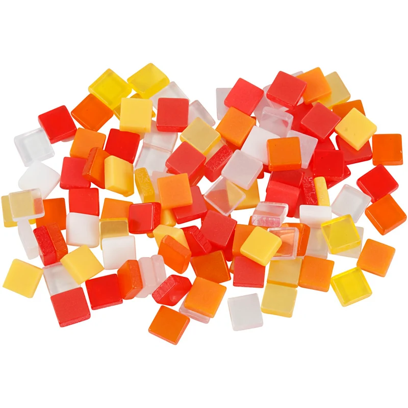 Mini-Mosaik, Größe 5x5 mm, Dicke 2 mm, Harmonie in Rot-Orange, 25 g/ 1 Pck [HOB-51924]