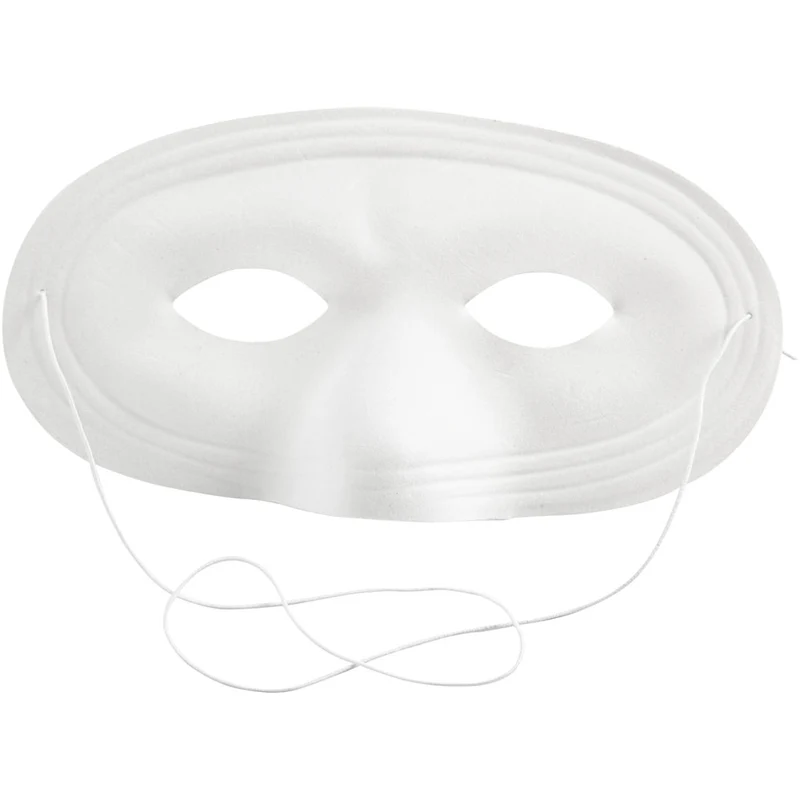 Halbmaske, H 10 cm, B 17,5 cm, Weiß, 1 Stk [HOB-592400]