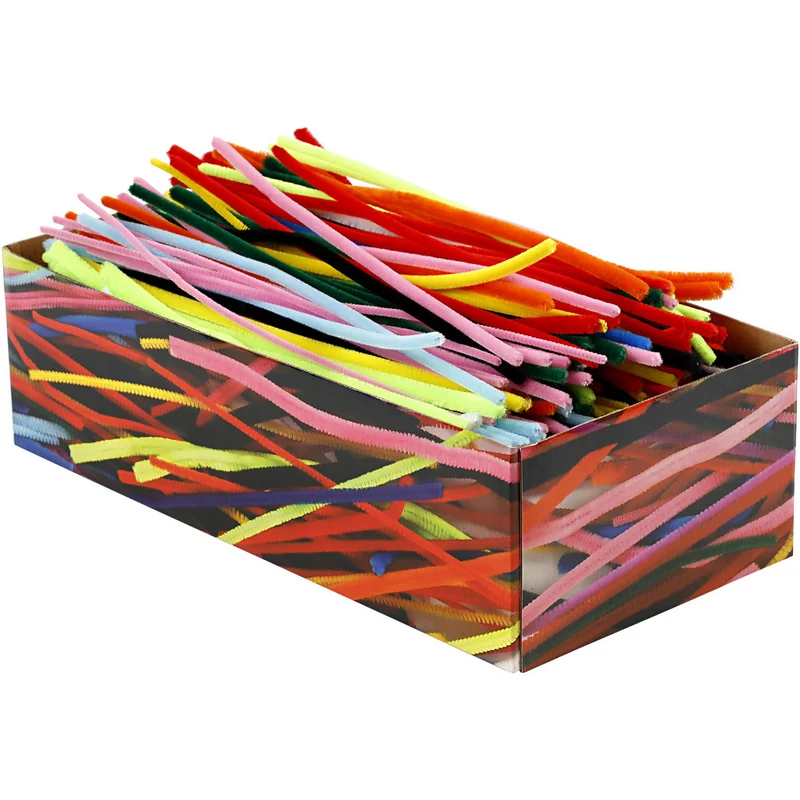 Pfeifenreiniger, L 30 cm, Dicke 4+6+9 mm, Sortierte Farben, 700 sort./ 1 Pck [HOB-51645]