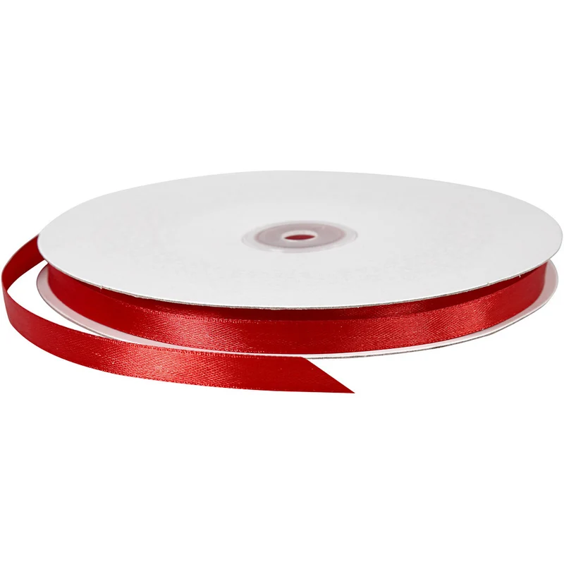 Satinband, B 10 mm, Rot, 100 m/ 1 Rolle [HOB-51371]