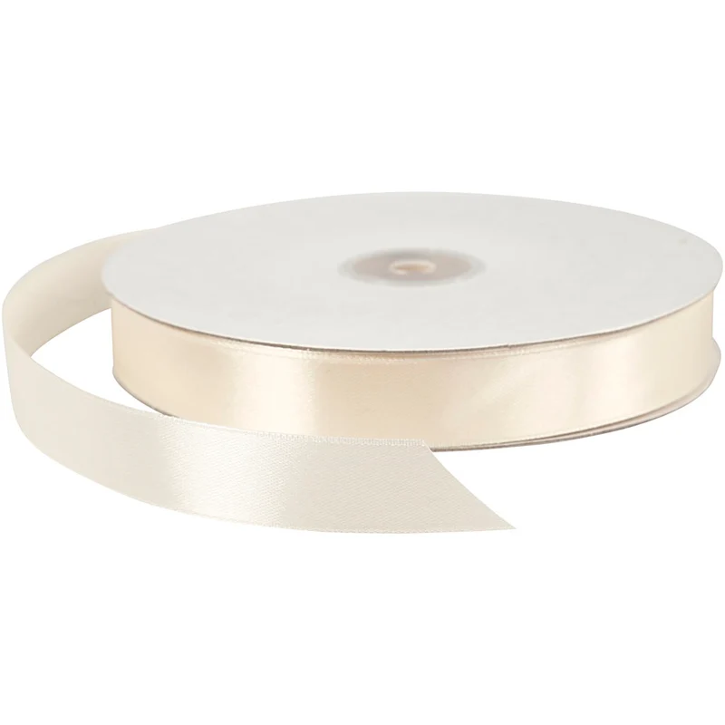 Satinband, B 20 mm, Naturweiß, 100 m/ 1 Rolle [HOB-51368]