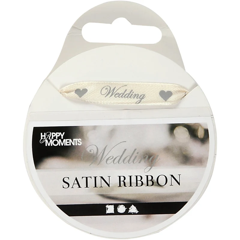 Satinband, B 10 mm, Naturweiß, 8 m/ 1 Rolle [HOB-513671]