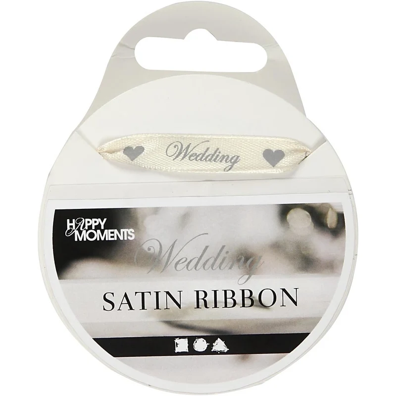 Satinband, B 10 mm, Naturweiß, 8 m/ 1 Rolle [HOB-513671]
