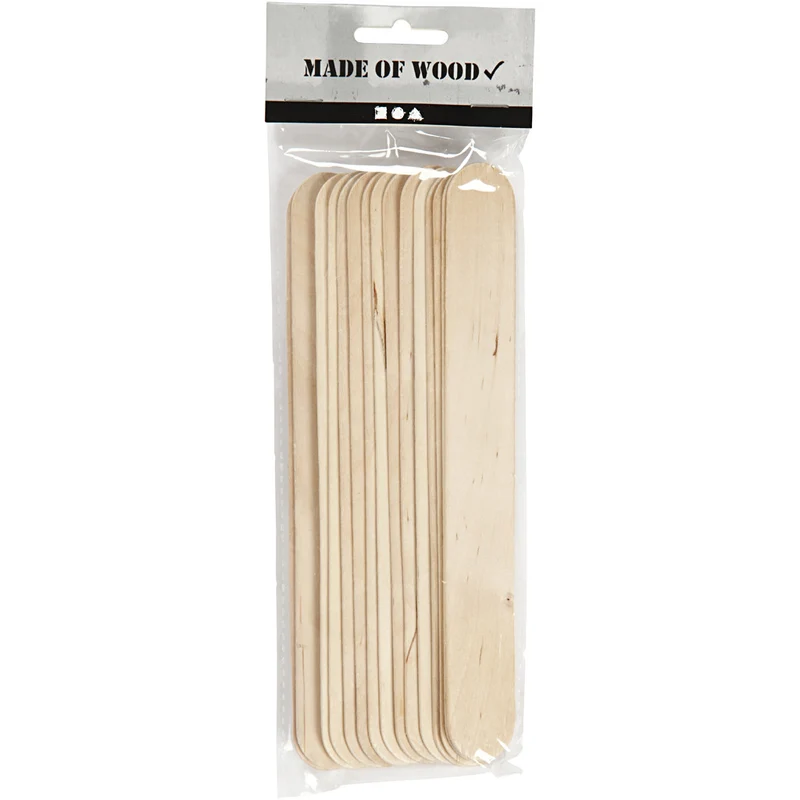 Eisstiele, L 20 cm, B 25 mm, Natur, 15 Stk/ 1 Pck [HOB-563061]