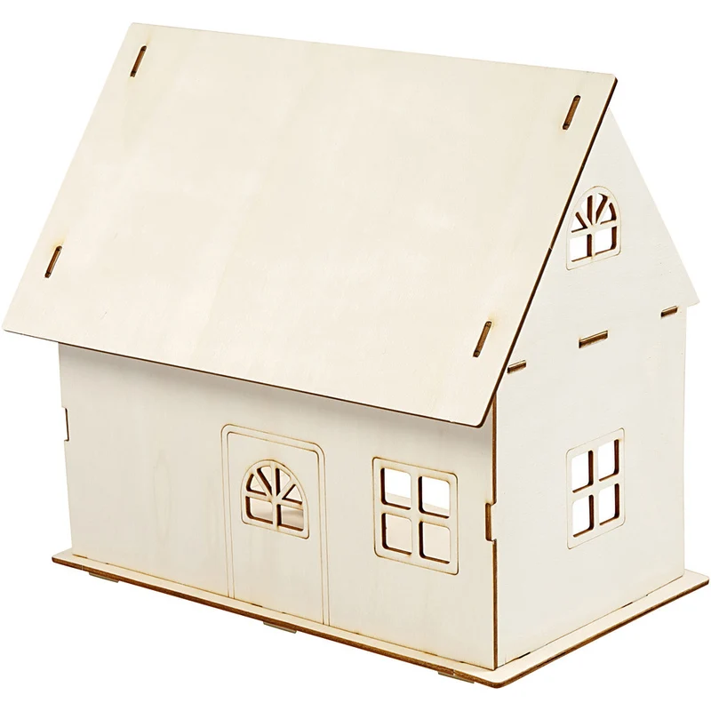 Puppenhaus zum Zusammenbauen, H 25 cm, Größe 18x27 cm, 1 Stk [HOB-57879]