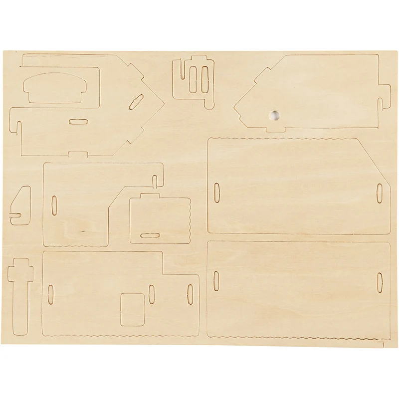3D-Figuren zum Zusammensetzen, Haus mit Terrasse, Größe 19x17,5x15, 1 Stk [HOB-57875]