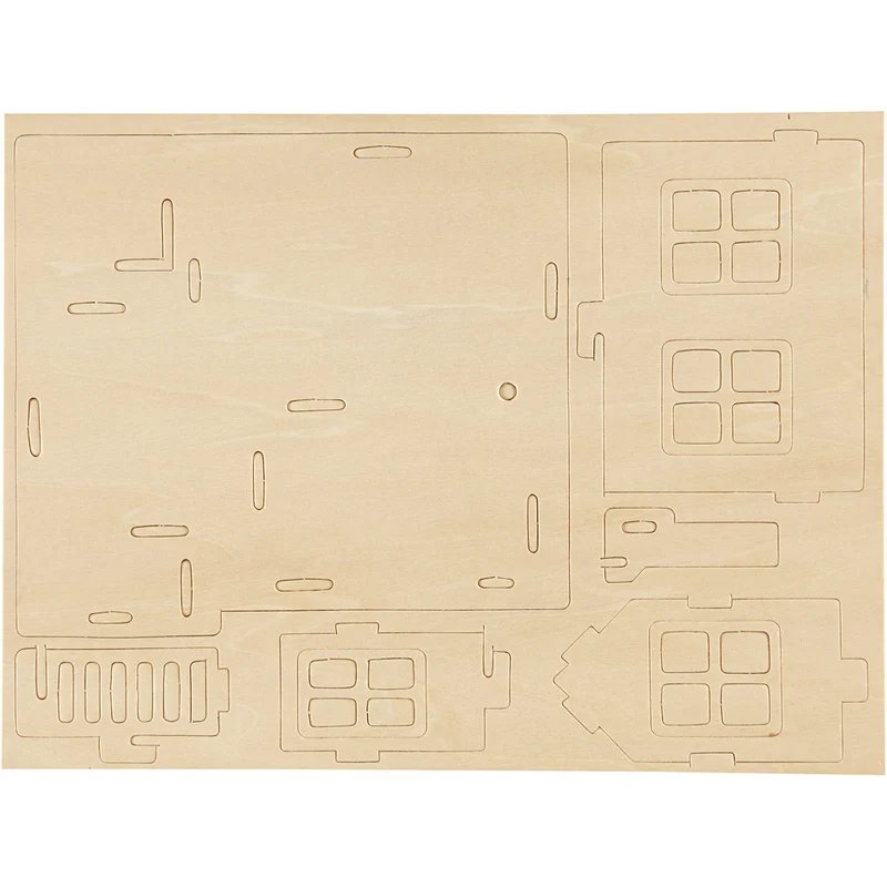 3D-Figuren zum Zusammensetzen, Haus mit Terrasse, Größe 19x17,5x15, 1 Stk [HOB-57875]