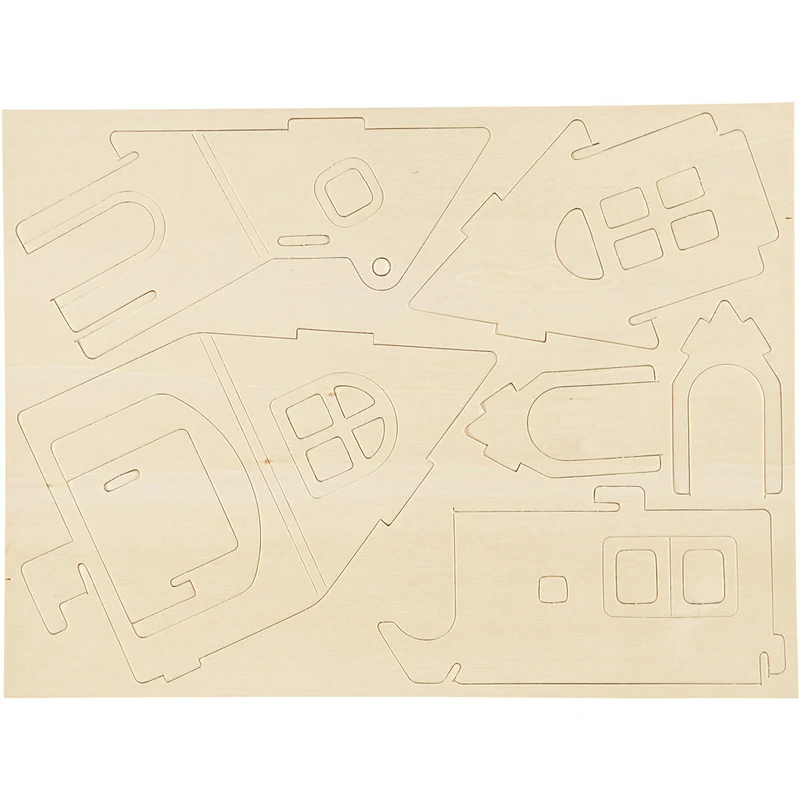 3D-Figuren zum Zusammensetzen, Haus mit Garage und Auffahrt, Größe 22,5x17,5x20,5, 1 Stk [HOB-57874]
