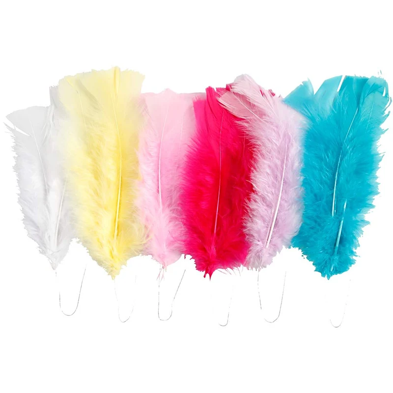 Federn, L 11-17 cm, Sortierte Farben, 18 Bündl./ 1 Pck [HOB-518490]