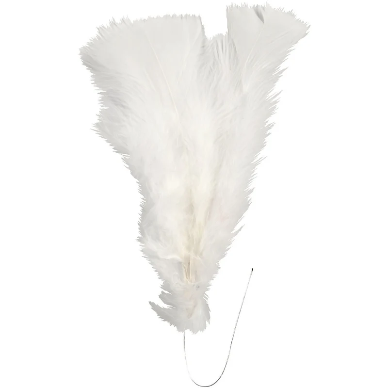 Federn, L 11-17 cm, Weiß, 18 Bündl./ 1 Pck [HOB-51847]