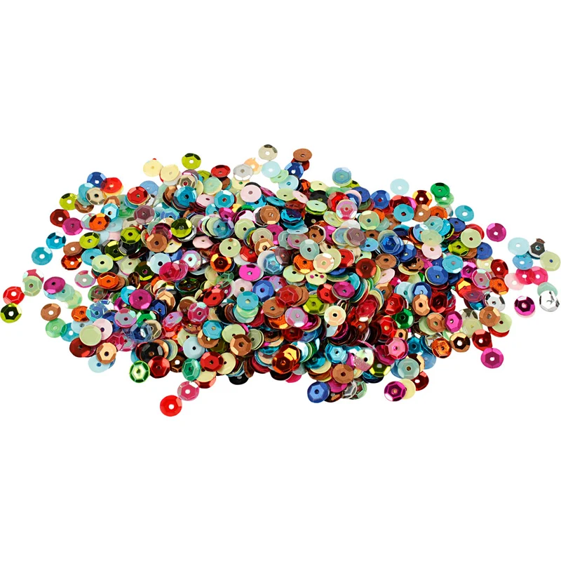 Pailletten - Sortiment, rund, Größe 6 mm, 100 g/ 1 Pck [HOB-52230]
