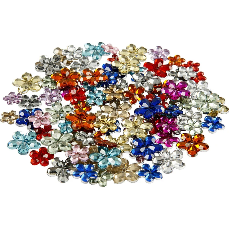 Strasssteine, D 6+10+12 mm, Sortierte Farben, 2520 Stk/ 1 Pck [HOB-52203]