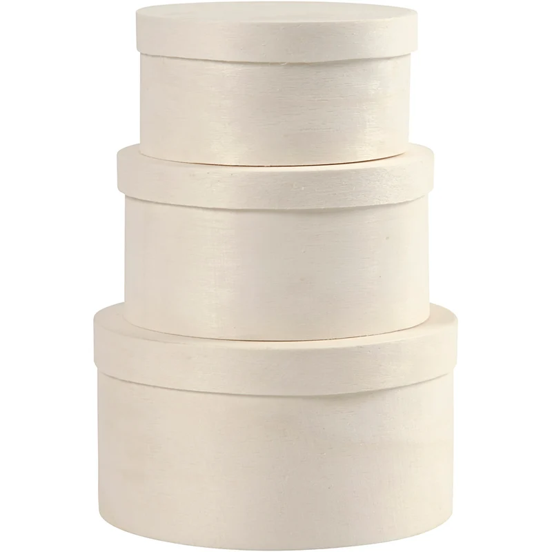 Spanschachtel, rund, H 5,4+6,5+7,3 cm, D 10+11+13 cm, 3 Stk/ 1 Set [HOB-575180]