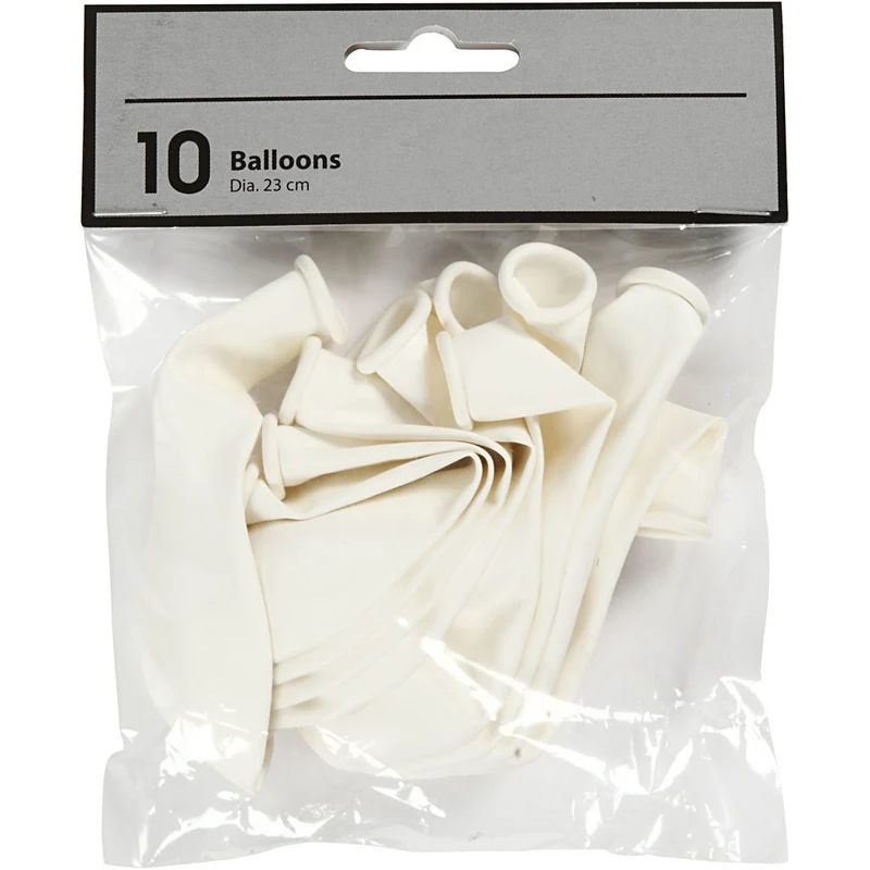 Ballons, D 23 cm, Naturweiß, 10 Stk/ 1 Pck [HOB-592021]