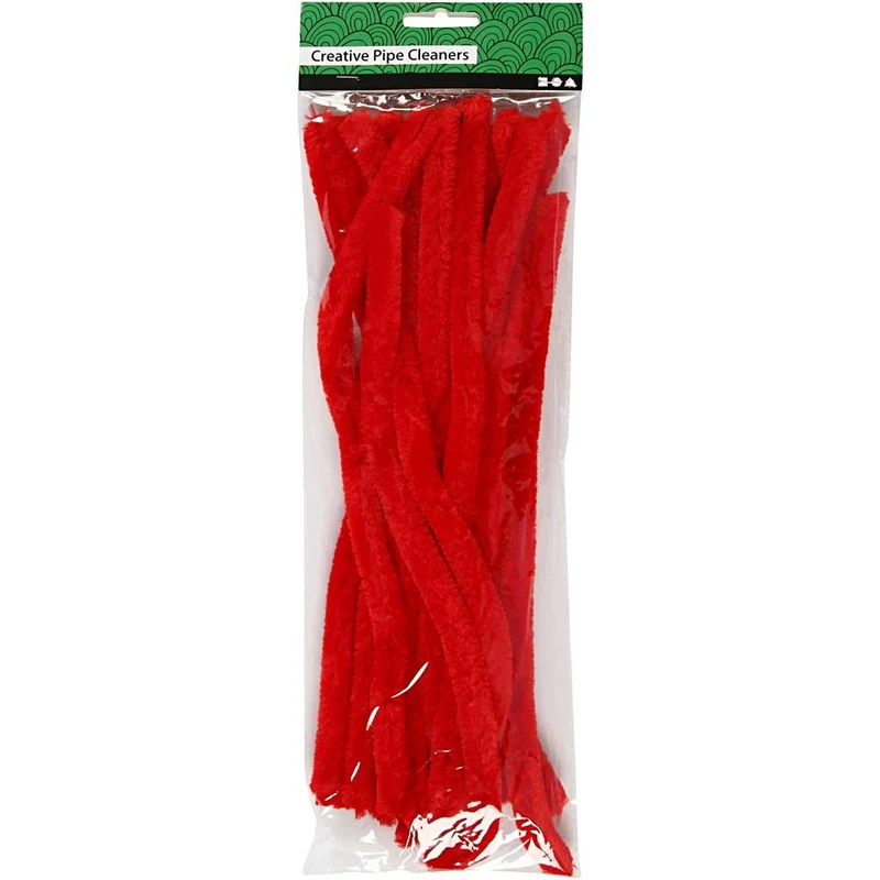Pfeifenreiniger, L 30 cm, Dicke 15 mm, Rot, 15 Stk/ 1 Pck [HOB-51623]