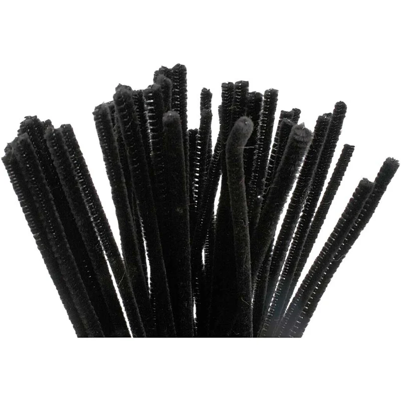 Pfeifenreiniger, L 30 cm, Dicke 6 mm, Schwarz, 50 Stk/ 1 Pck [HOB-51618]