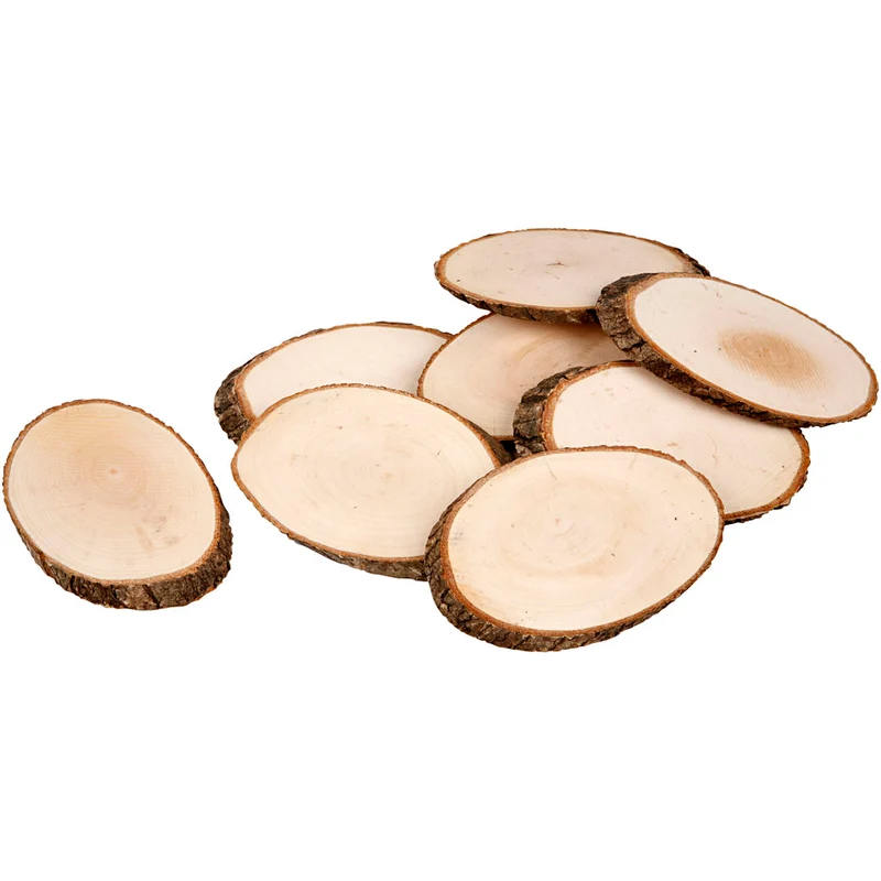 Holzscheiben, Größe 11x7,5 cm, Dicke 8 mm, 12 Stk/ 1 Pck [HOB-567891]