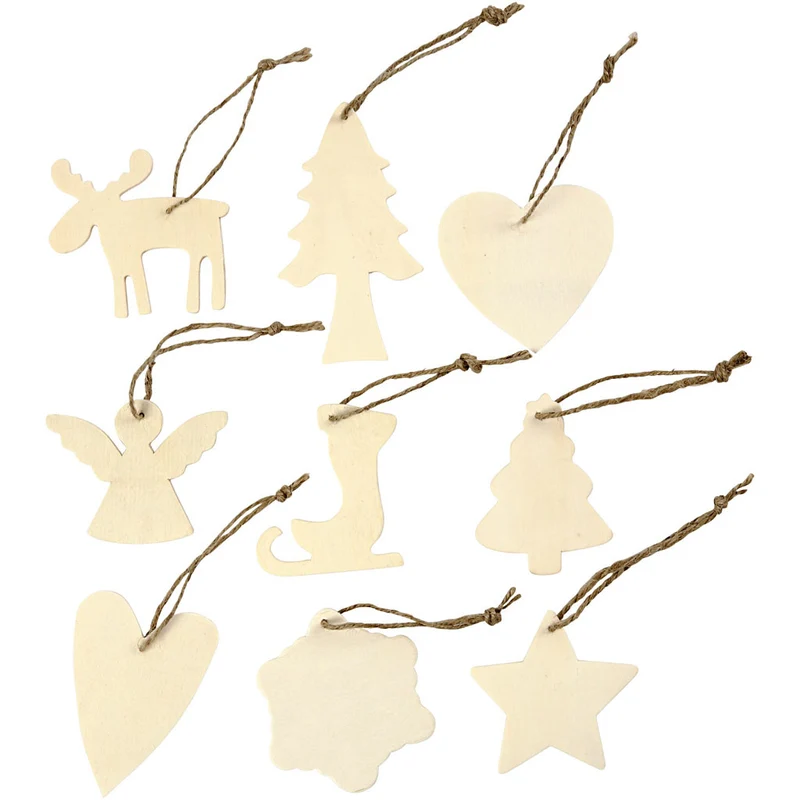 Holzornamente, Weihnachten, Größe 7-8 cm, 72 Stk/ 1 Pck [HOB-56742]