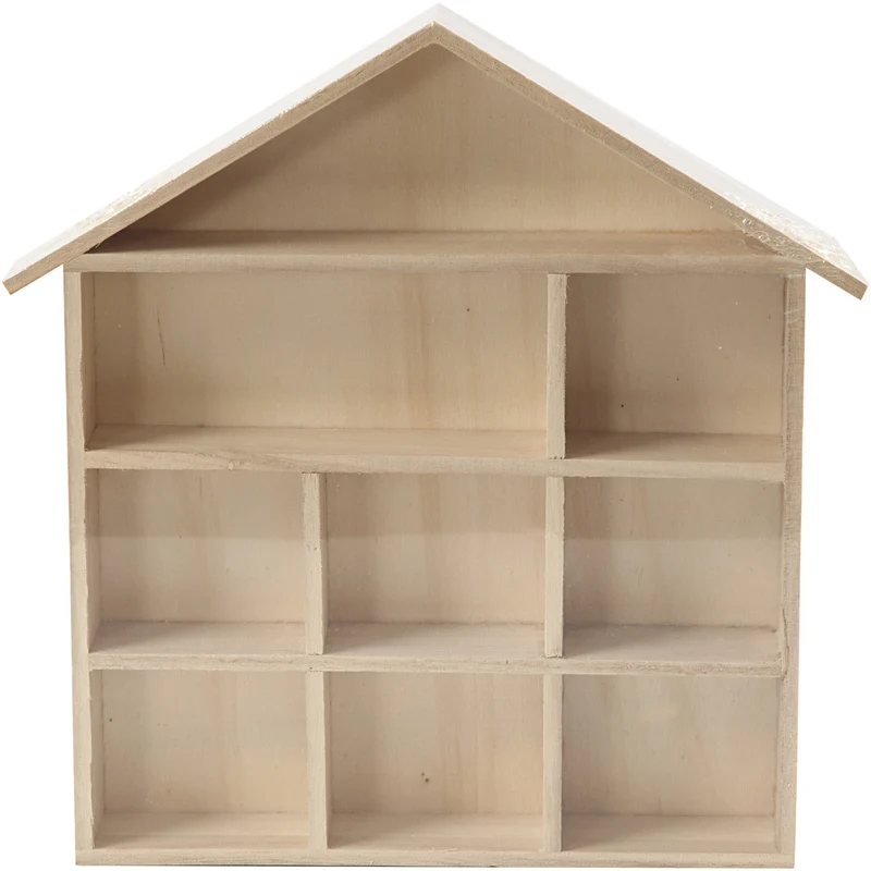 Setzkasten in Hausform, H 26 cm, L 3,5 cm, B 22 cm, Größe 26x22 cm cm, 1 Stk [HOB-56409]