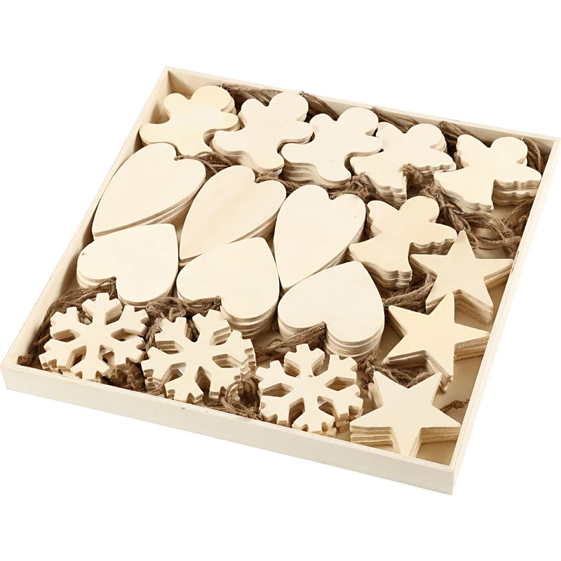 Weihnachtsanhänger, Größe 9-11 cm, Dicke 4 mm, 90 Stk/ 1 Pck [HOB-56405]
