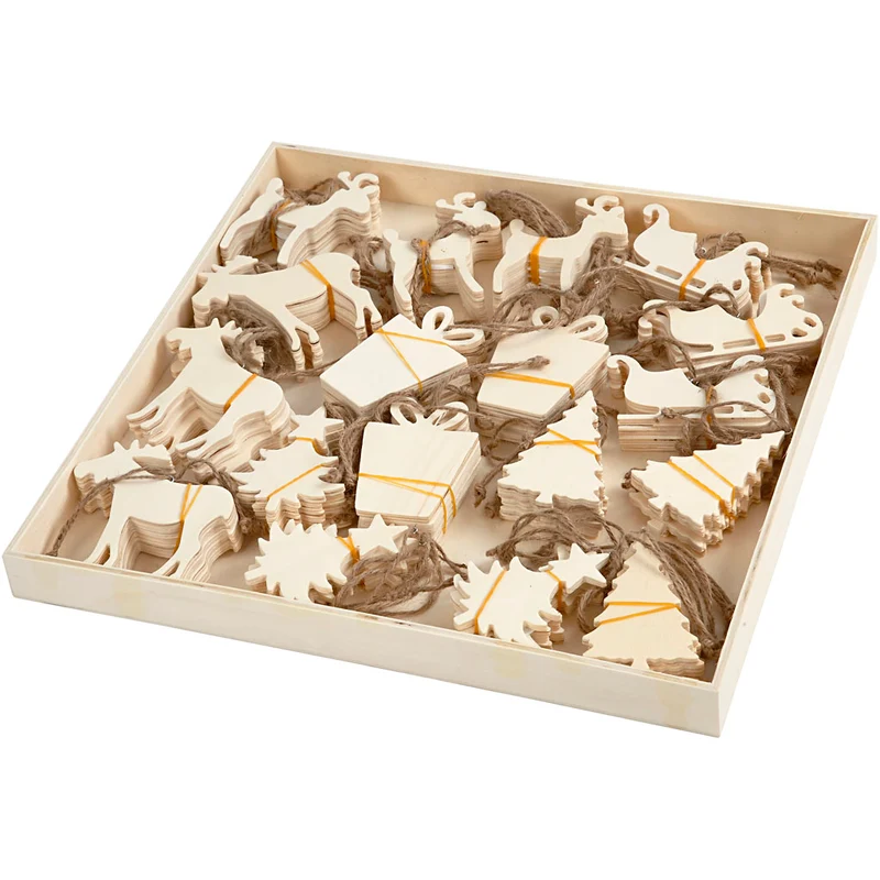 Weihnachtsanhänger, Größe 7-9 cm, Dicke 4 mm, 90 Stk/ 1 Pck [HOB-56404]