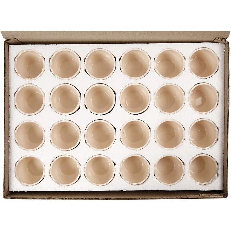Blumentopf, H 6,3 cm, D 7,5 cm, Weiß, 24 Stk/ 1 Pck [HOB-50647]