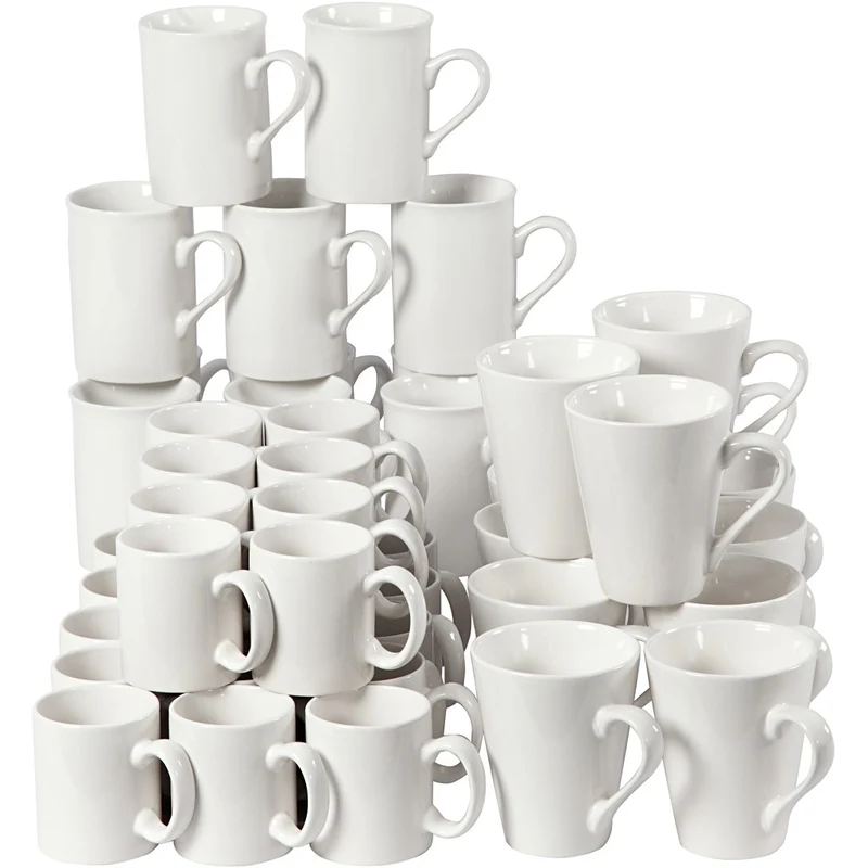 Tasse, H 7-10 cm, Weiß, 48 Stk/ 1 Pck [HOB-55601]