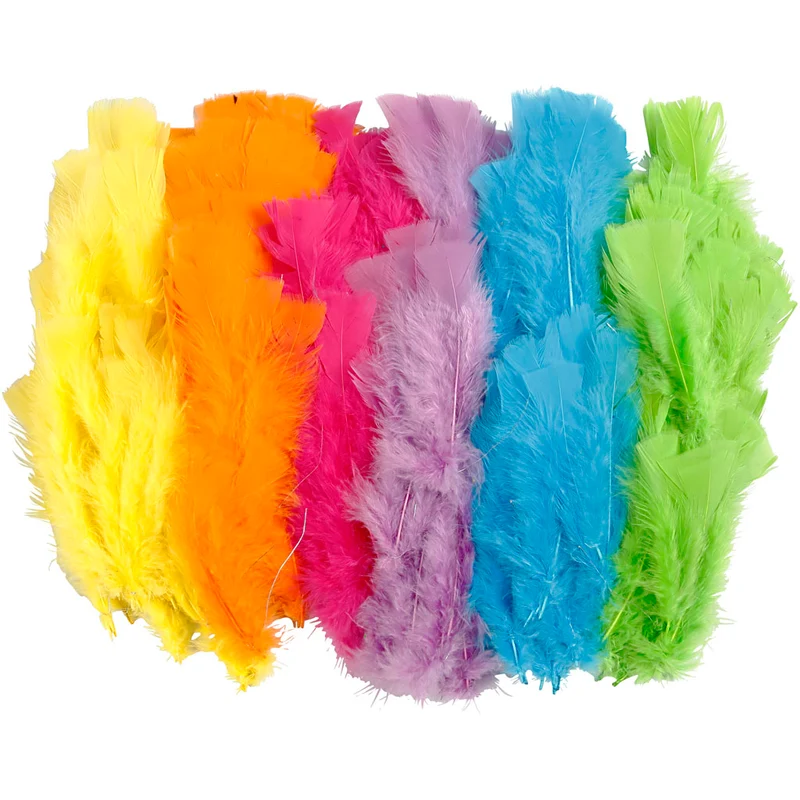 Federn, L 11-17 cm, Sortierte Farben, 144 Bündl./ 1 Pck [HOB-51846]