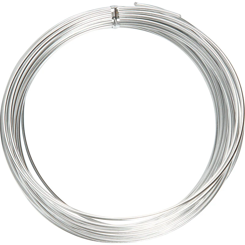 Aluminiumdraht, rund, Dicke 2 mm, Silber, 10 m/ 1 Rolle [HOB-518325]