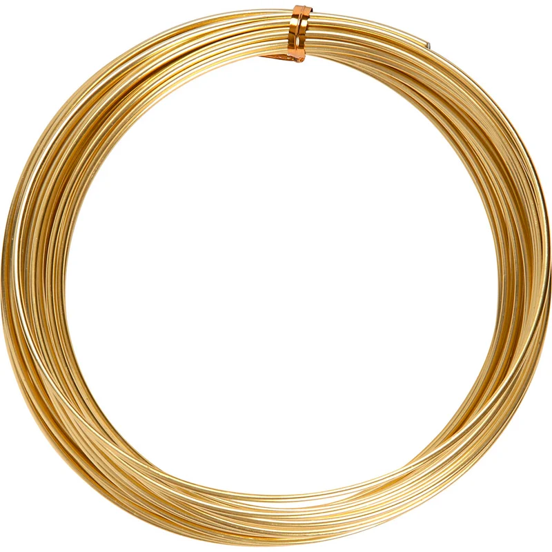 Aluminiumdraht, rund, Dicke 2 mm, Gold, 10 m/ 1 Rolle [HOB-518324]
