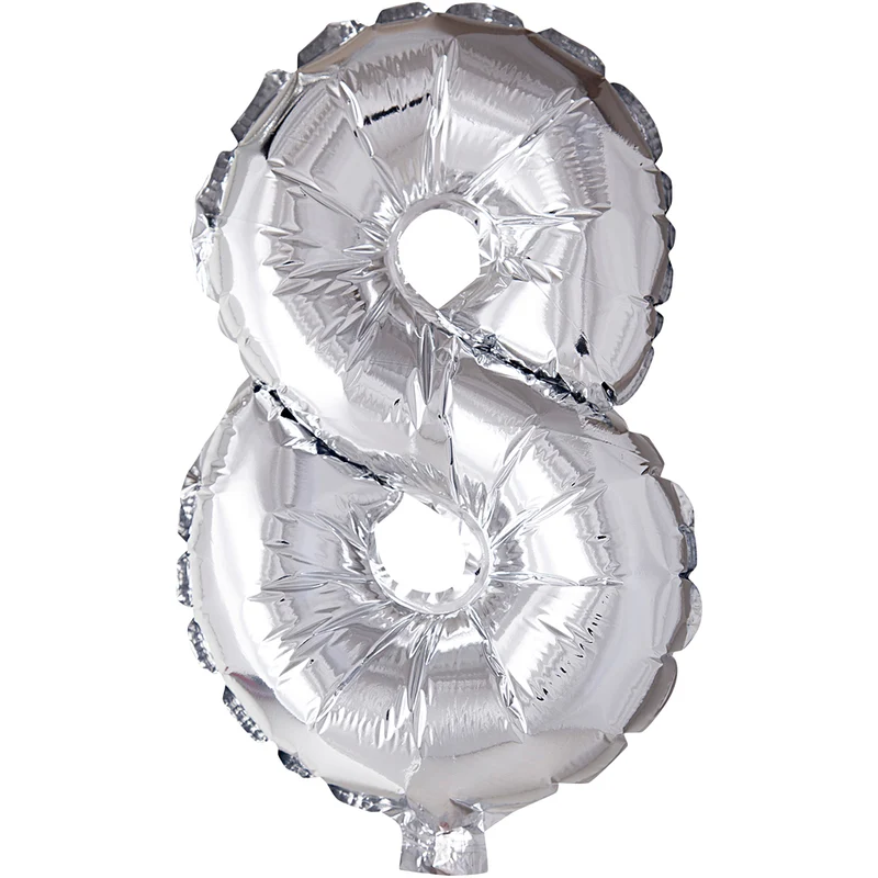 Folienballon, 8, H 41 cm, Silber, 1 Stk [HOB-59192]