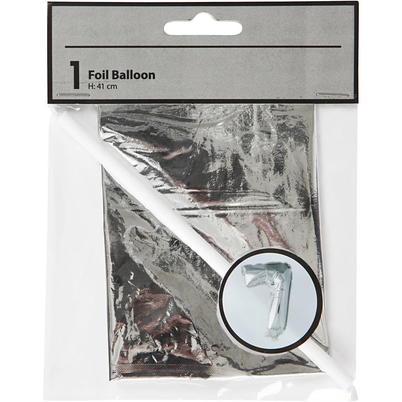 Folienballon, 7, H 41 cm, Silber, 1 Stk [HOB-59191]
